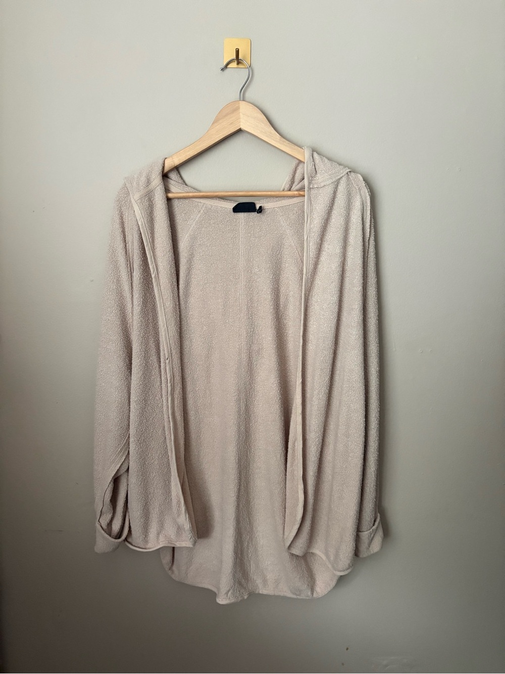 Medium Out From‎ Under Urban Outfitters Cream Textured Oversized Hooded Cardigan